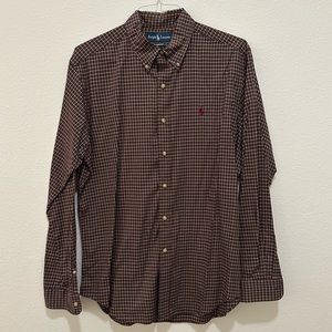 (SOLD) Ralph Lauren Men’s L Classic Fit Red and Black Plaid Button Down